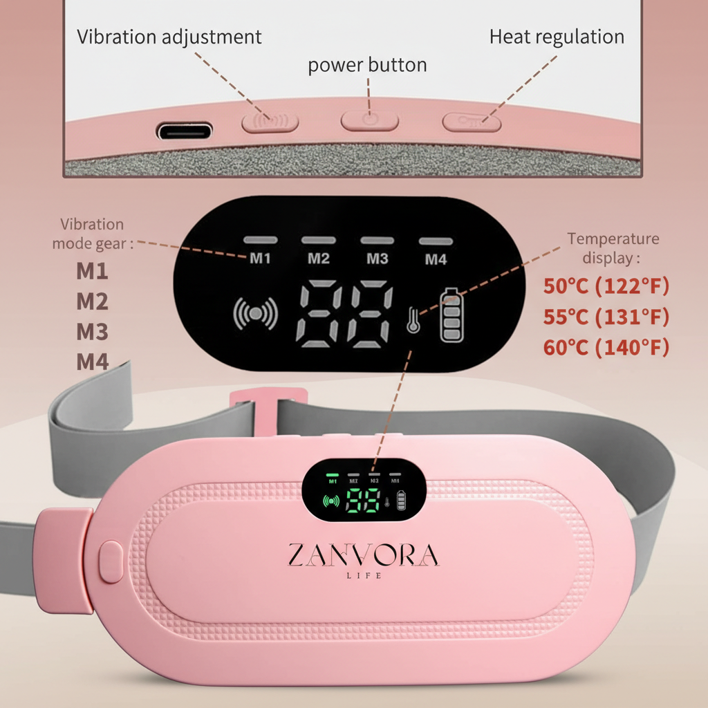 ZenvoraLife ComfortWave Heating & Massage Belt